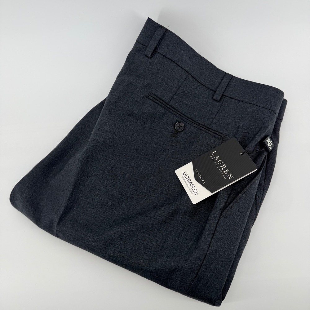 Lauren Ralph Lauren Ultraflex Classic Fit Dress Pants 40x30 Charcoal Trousers